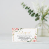 Blush Pink Flowers Gold Lijst Boek Aanvraag Kaart (Staand voorkant)
