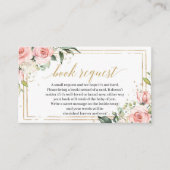 Blush Pink Flowers Gold Lijst Boek Aanvraag Kaart (Voorkant)