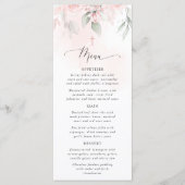 Blush Pink Flowers, Greenery, Boho, Baptism Menu (Voorkant)