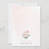 Blush Pink Flowers, Greenery, Floral Confirmation Kaart (Achterkant)
