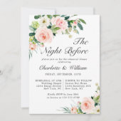 Blush Pink Flowers Greenery REHEARSAL DINNER Kaart (Voorkant)