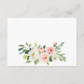 Blush Pink Flowers Greenery Wedding Reception Informatiekaartje (Achterkant)