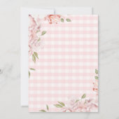 Blush Pink Flowers Herfst Gingham Tractor Verjaard Kaart (Achterkant)