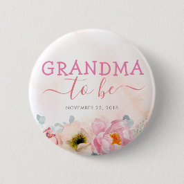 Blush Pink Flowers kletsen oma om Baby shower te w Ronde Button 5,7 Cm