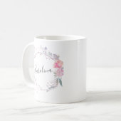 Blush Pink Flowers Koffiemok (Voorkant links)