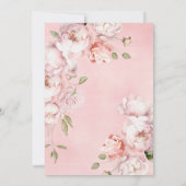 Blush Pink Flowers Meisje Vrijgezellenfeest groen Kaart (Achterkant)