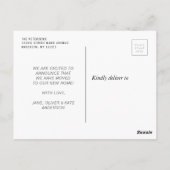 Blush Pink Flowers Moving New Address briefkaart (Achterkant)