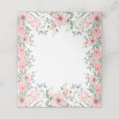 Blush Pink Flowers Sage Green Leaves Spring Summer Plaatskaartje (Buitenkant ongevouwen)