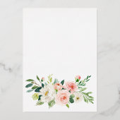 Blush Pink Flowers Waterverf Bridal Brunch Gold Folie Uitnodiging (Achterkant)