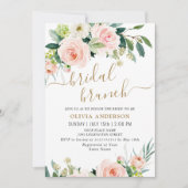 Blush Pink Flowers Waterverf Bridal Brunch Kaart (Voorkant)