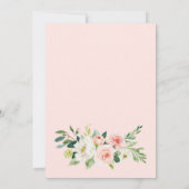 Blush Pink Flowers Waterverf Bridal Luncheon Kaart (Achterkant)