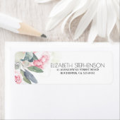 Blush Pink Flowers Waterverf Greenery Etiket (Insitu)