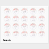 Blush Pink Flowers Waterverf Ronde Sticker (Vel)