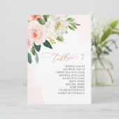 Blush Pink Flowers Zitplaatskaart Kleine Kaart (Staand voorkant)