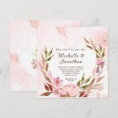 Blush Pink Flowersl Wreator Christelijk Wedding Kaart (Voorkant / Achterkant)
