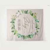 BLUSH PINK FOLIAGE WATERVERF BABY SHOWER WELKOM WANDKLEED (Voorkant (horizontaal))