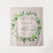 BLUSH PINK FOLIAGE WREATH STAR BAT MITZVAH WELCOME WANDKLEED (Voorkant)