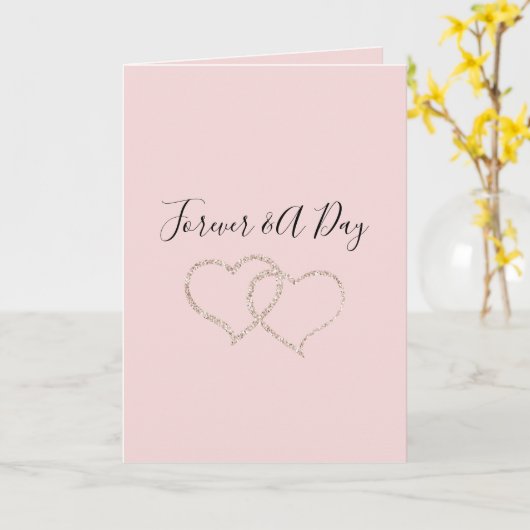 Blush Pink Forever Bruiloft Kaart (Gele Bloem)