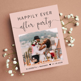 Blush Pink foto bruiloft receptie uitnodiging