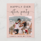 Blush Pink foto bruiloft receptie uitnodiging (Voorkant)