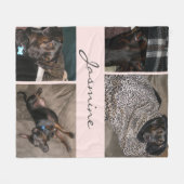 Blush Pink Fotocollage | Fleece Hondendeken (Voorkant (Horizontaal))
