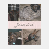 Blush Pink Fotocollage | Fleece Hondendeken Deken (Voorkant)