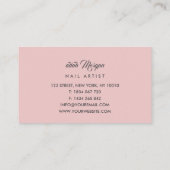 Blush Pink Fototypografie Nail Artist Visitekaartje (Achterkant)