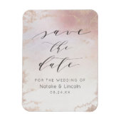 Blush Pink Frosted Wedding Save the Date Magneet (Verticaal)
