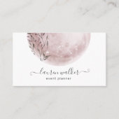 Blush Pink Full Moon Elegant Visitekaartje (Voorkant)