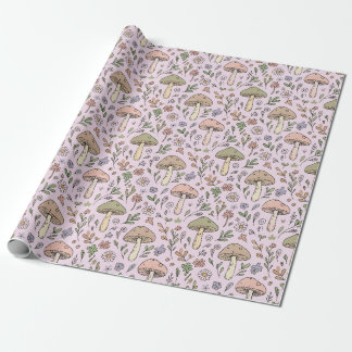Blush Pink Fungi Seamless Pattern Gift Cadeaupapier