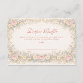 Blush Pink Garden Baroque Diapper Raffle Informatiekaartje (Voorkant)