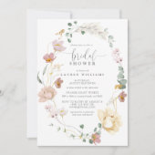 Blush Pink Garden Flowers Script Vrijgezellenfeest Kaart (Voorkant)
