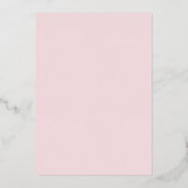 Blush Pink Garden Roos First Heilige Communist Gol Folie Uitnodiging (Achterkant)