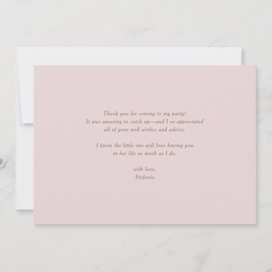 Blush Pink Garden Rozen Botanisch Afstuderen Bedankkaart (Achterkant)