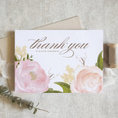 Blush Pink Garden Rozen Botanisch Afstuderen Bedankkaart