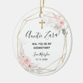 Blush Pink Geometric Floral Godmother Ornament (Links)