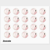 Blush Pink Geometric Floral Quinceañera Dank u Ronde Sticker (Vel)