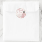 Blush Pink Geometric Floral Quinceañera Dank u Ronde Sticker (Tas)