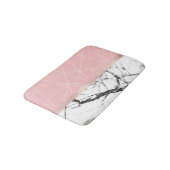 Blush Pink Geometrische Driehoeken Roos Goud Marme Badmat (Gekanteld)
