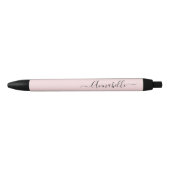 Blush Pink gepersonaliseerd naamschrift Zwarte Inkt Pen (Voorkant)