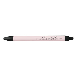 Blush Pink gepersonaliseerd naamschrift Zwarte Inkt Pen