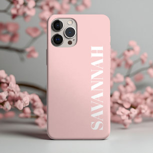 Blush Pink gepersonaliseerde naam simpel Case-Mate iPhone Case