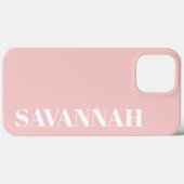 Blush Pink gepersonaliseerde naam simpel Case-Mate iPhone Case (Achterkant (horizontaal))