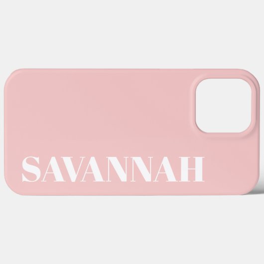 Blush Pink gepersonaliseerde naam simpel Case-Mate iPhone Case (Achterkant (horizontaal))