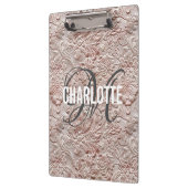  Blush Pink Gereedschapte Lederen Monogram Naam Klembord (Links)