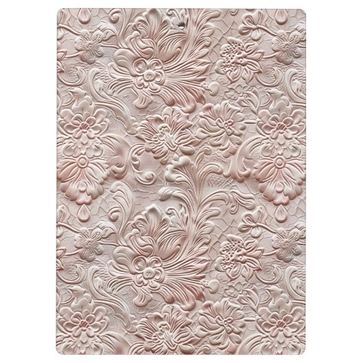  Blush Pink Gereedschapte Lederen Monogram Naam Klembord (Achterkant)