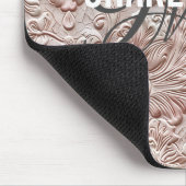  Blush Pink Gereedschapte Lederen Monogram Naam Muismat (Hoek)