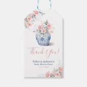 Blush Pink Ginger Jar Baby shower Dank u Cadeaulabel (Voorkant)