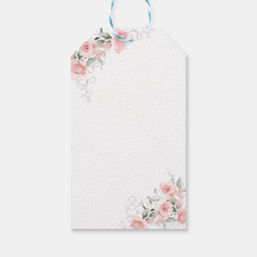 Blush Pink Ginger Jar Baby shower Dank u Cadeaulabel (Achterkant)