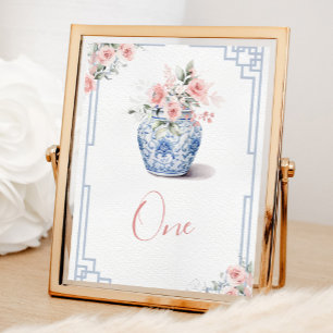 Blush Pink Ginger Jar Chinoiserie Baby shower Kaart